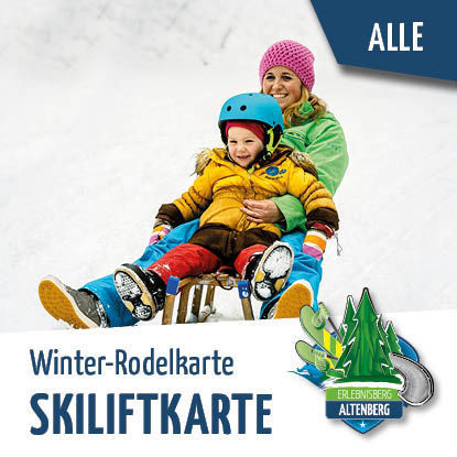 Winter-Rodelkarte Skiliftekarte Altenberg Kinder Wiegand Erlebnisberge OnlineShop Tickets online kaufen